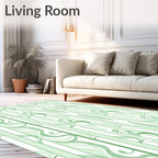 Verdant Swirl Stripe Pattern Rug