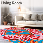 Ornate Vintage Floral Medallion Design Rug