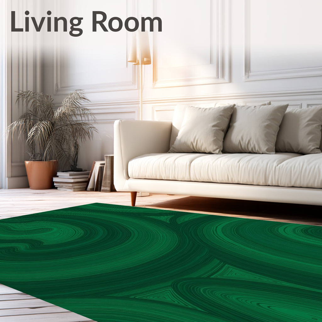 Verdant Swirl Abstract Organic Pattern Rug