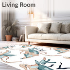 Abstract Organic Brushstroke Pattern Rug
