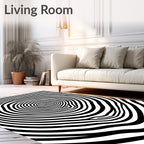 Abstract Swirl Optical Illusion Rug