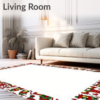 Festive Soldier Nutcracker Holiday Border Rug