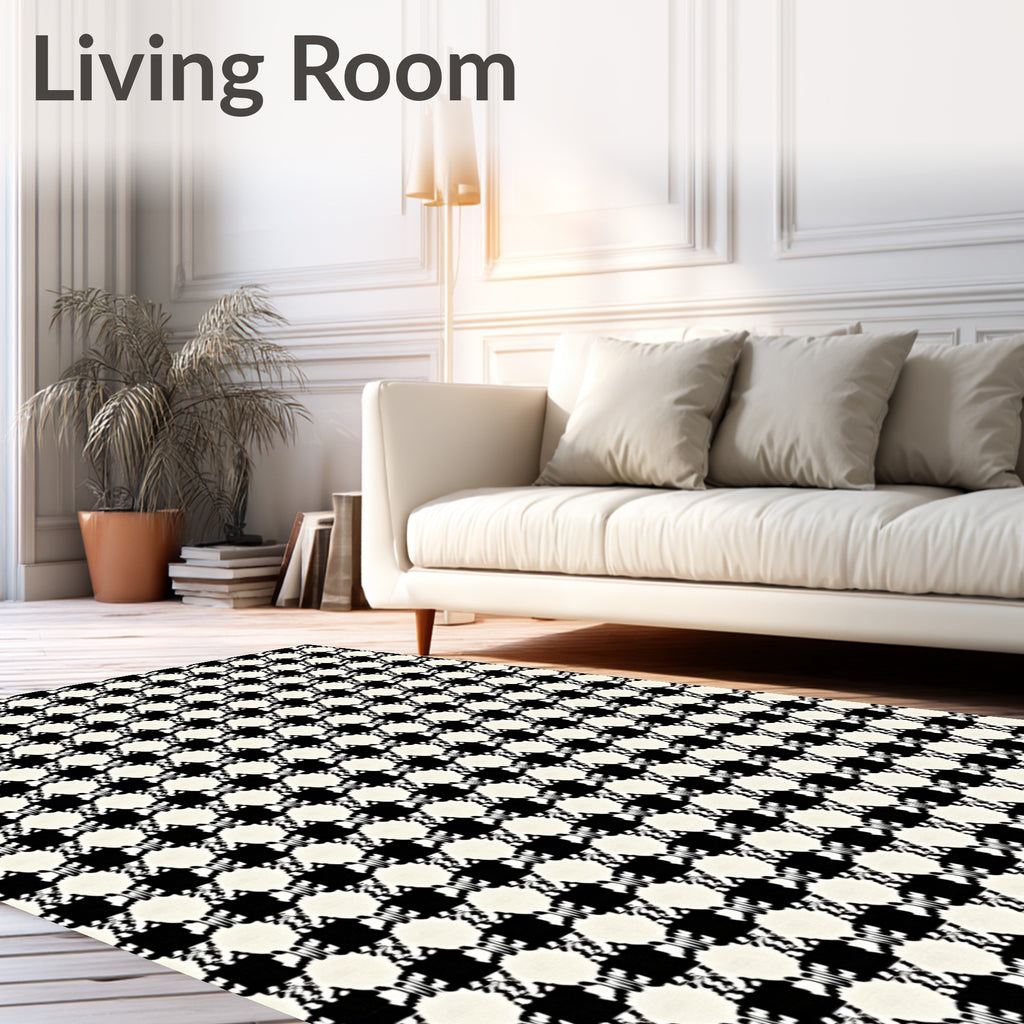 Classic Houndstooth Pattern Rug