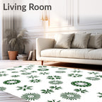 Dark Green Snowflake Scatter Rug