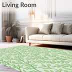 Green Vine Foliage Pattern Rug