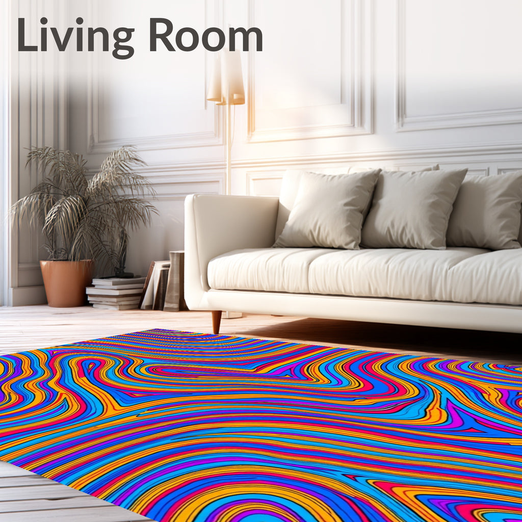 Vibrant Swirls Flowing Pattern Rug