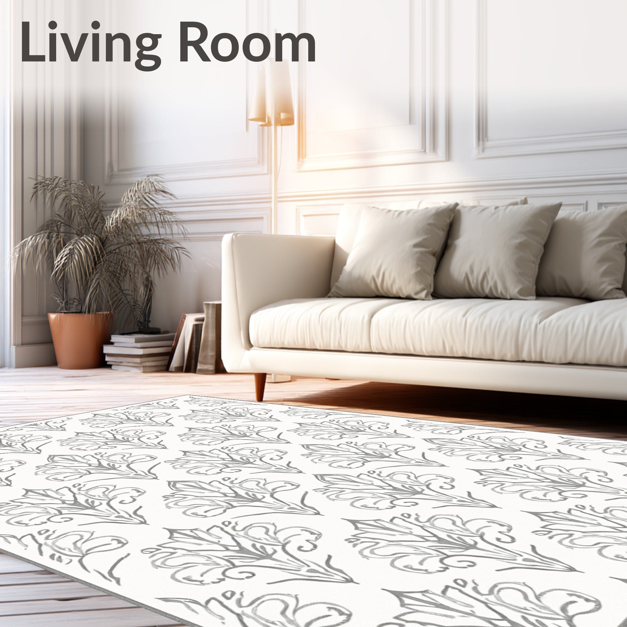 Classic Floral Damask Style Design Rug