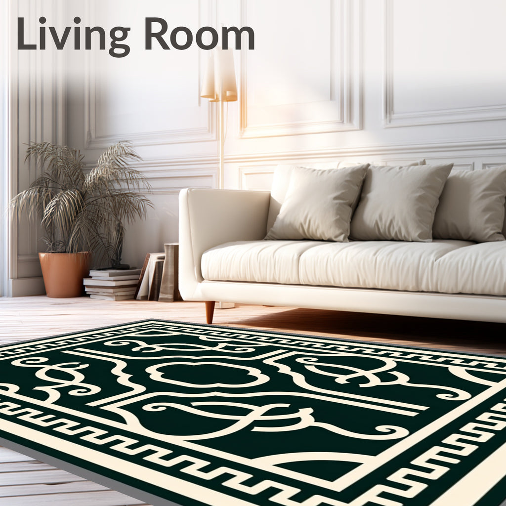 Elegant Cream Lattice Design Rug