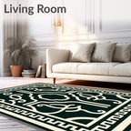Elegant Cream Lattice Design Rug