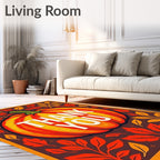 Autumn Pumpkin Leaf Pattern Rug