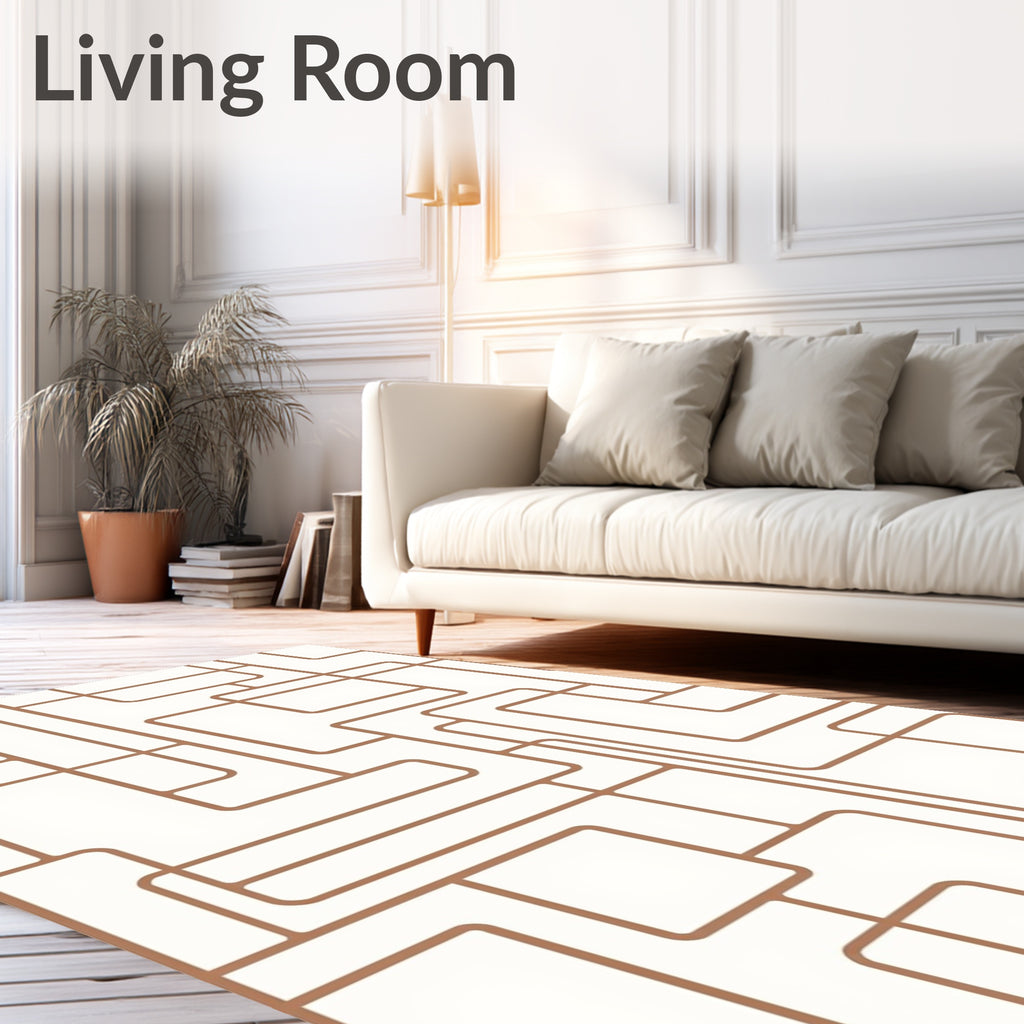 Abstract Interconnecting Geometric Lines Rug