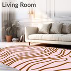 Natural Wavy Wood Grain Pattern Rug