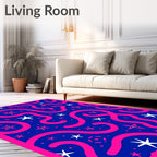Bold Pink Swirls Starry Night Rug