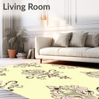 Vintage Floral Damask Patterned Rug