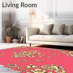Luxe Floral Scroll Pattern Rug