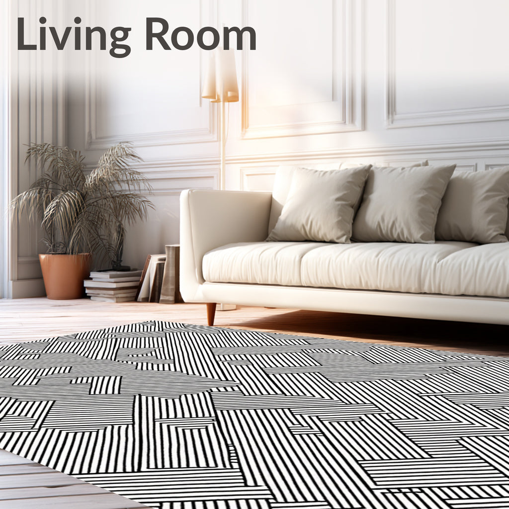 Bold Intersecting Lines Graphic Pattern Rug