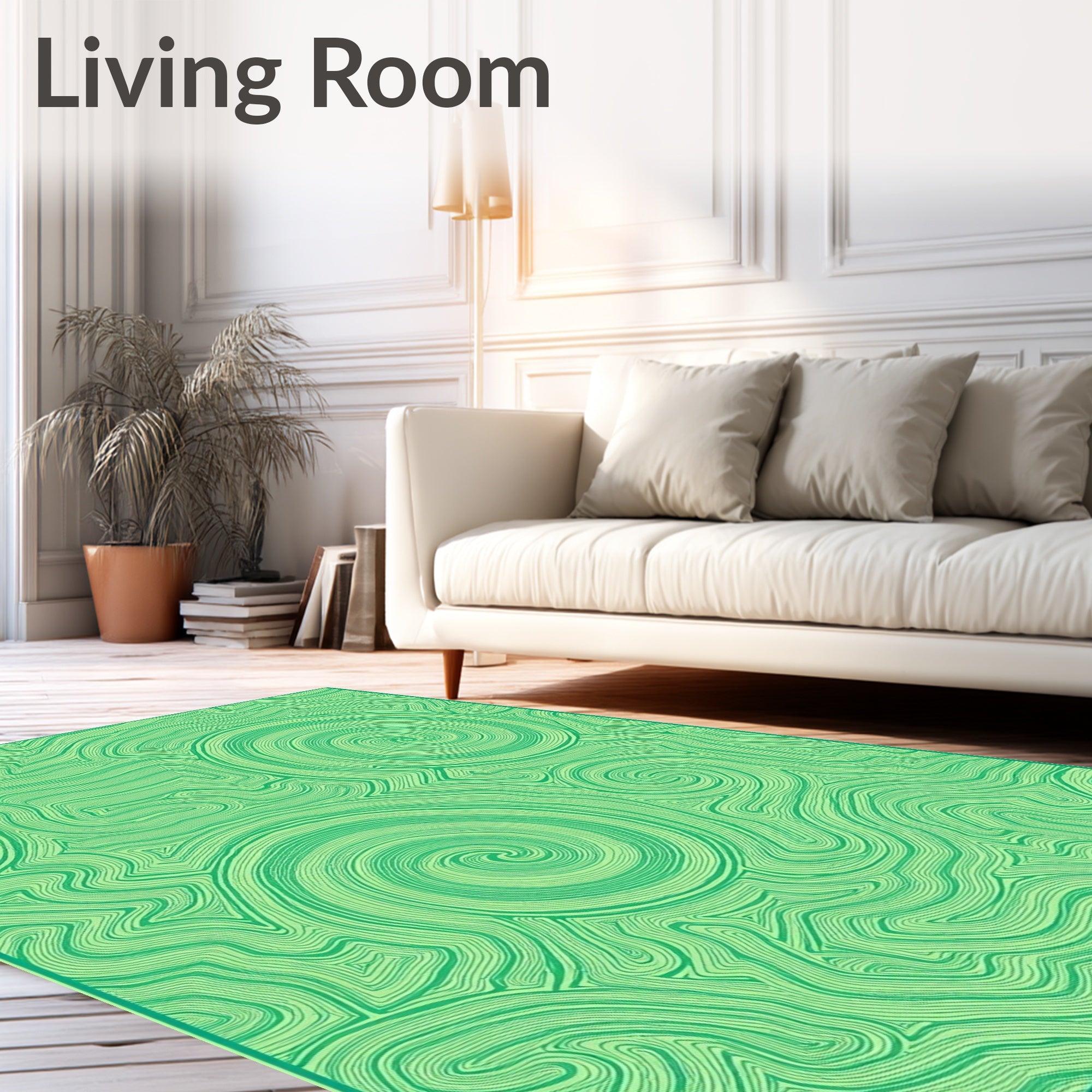Vibrant Swirls Wavy Lines Design Rug