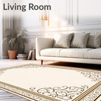 Ornate Scrollwork Floral Pattern Rug