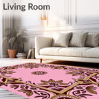 Elegant Floral Border With Center Medallion Rug
