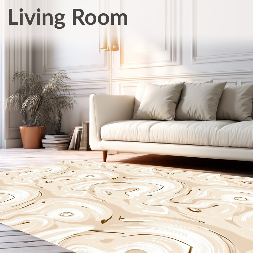 Creamy Swirl Abstract Pattern Rug