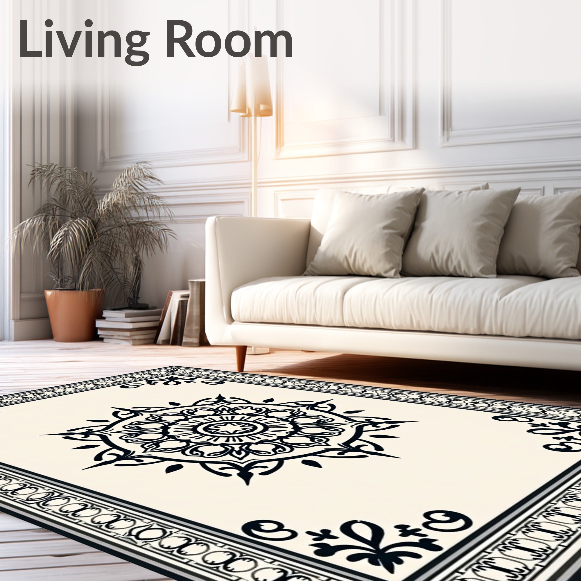 Intricate Mandala Style Floral Carpet Design Rug