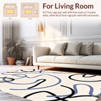 Abstract Swirl Pattern With Black Blue Lines Rug