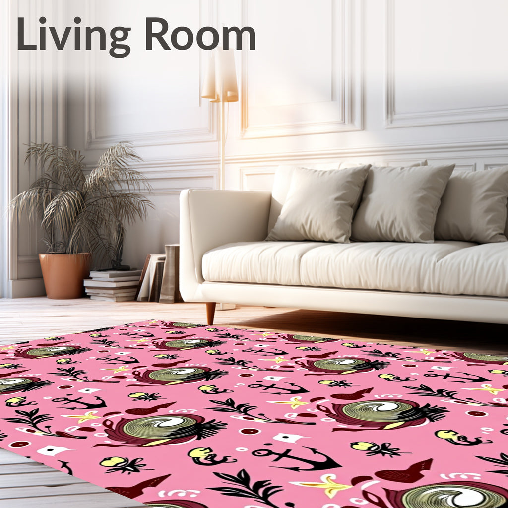 Whimsical Anchor Spiral Pattern Rug