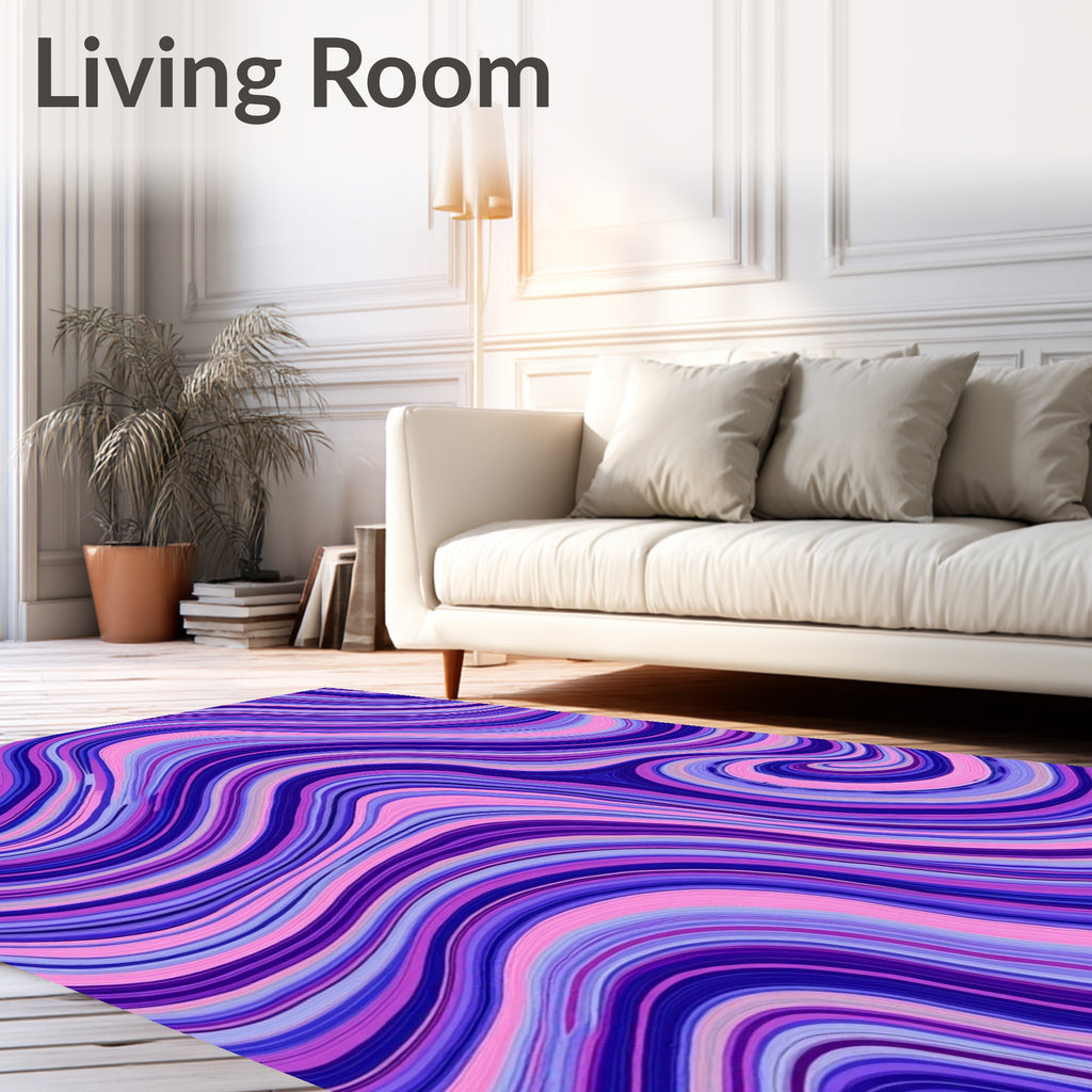 Purple Pink Swirls Pattern Rug