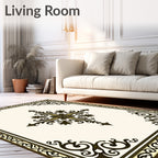 Elegant Scrollwork Ornate Design Rug