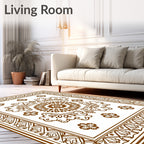 Classic Floral Mandala Border Design Rug