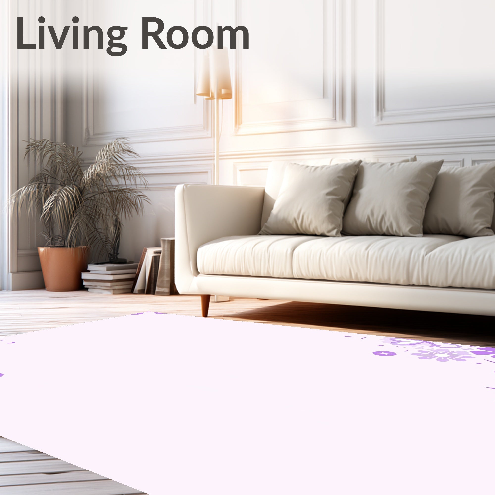 Sweet Floral Pattern Pastel Rug
