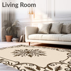 Ornate Floral Scrollwork Pattern Rug