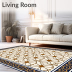 Ornate Floral Scroll Pattern Rug