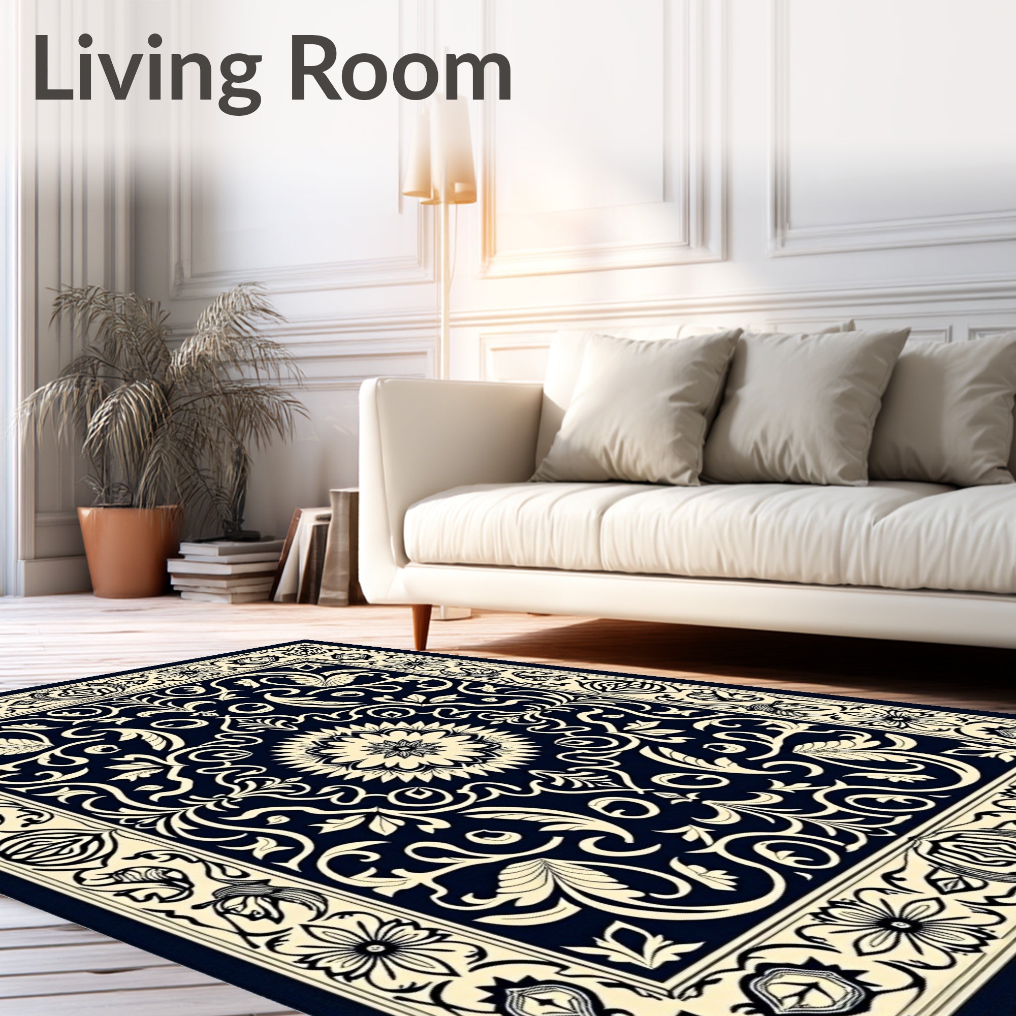 Vintage Floral Swirl Pattern Rug