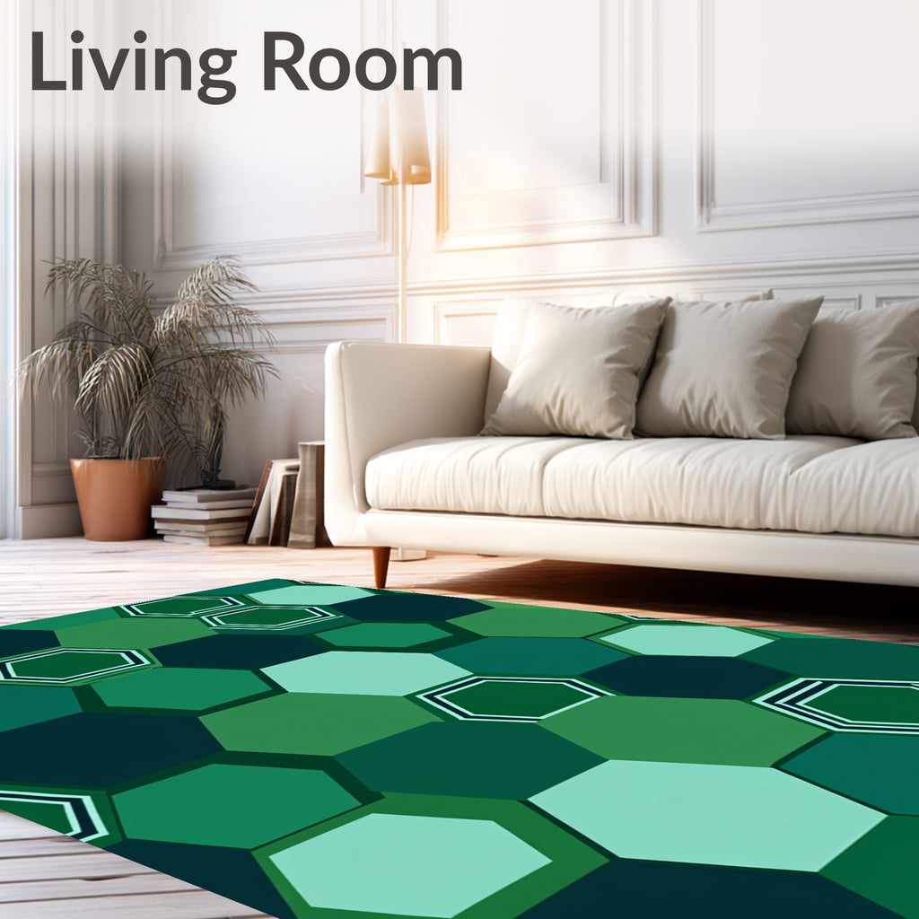 Geometric Hexagon Pattern With 2 Tones Rug