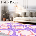 Pastel Floral Symmetry Pattern Rug