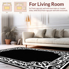 Ornate Floral Border Pattern Rug
