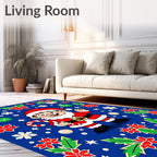 Happy Santa Claus Festive Pattern Rug