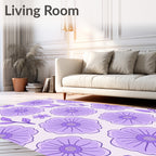 Pastel Lavender Floral Pattern Rug