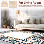 Vintage Floral Leaf Swirls Frame Rug
