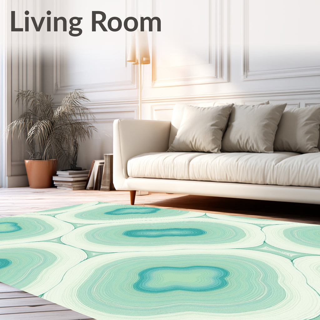Modern Agate Inspired Layered Pattern Rug