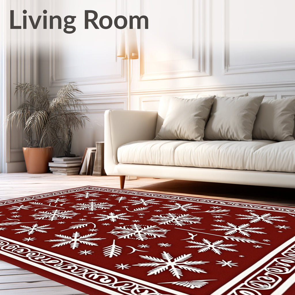 Winter Snowflake Pattern Rug
