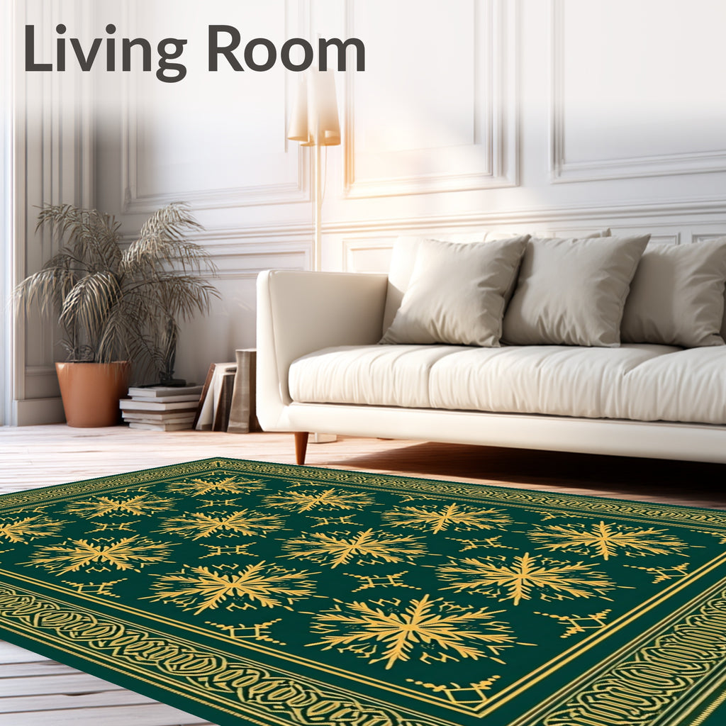 Emerald Gold Ornamental Floral Rug