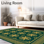 Emerald Gold Ornamental Floral Rug