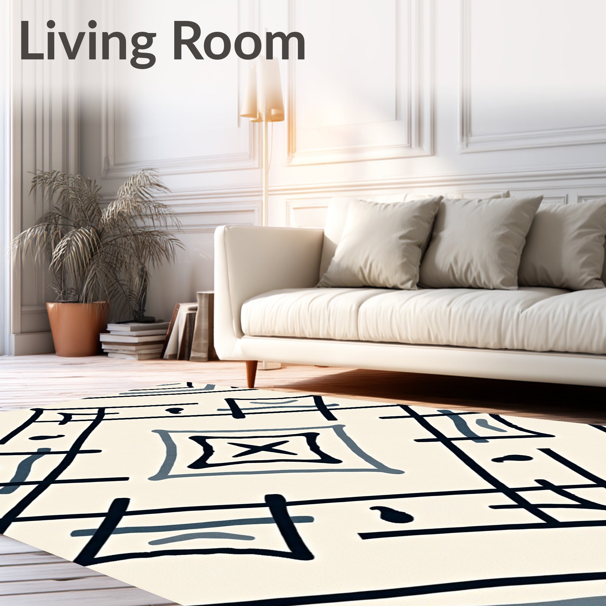 Geometric Abstract Diamond Pattern Rug