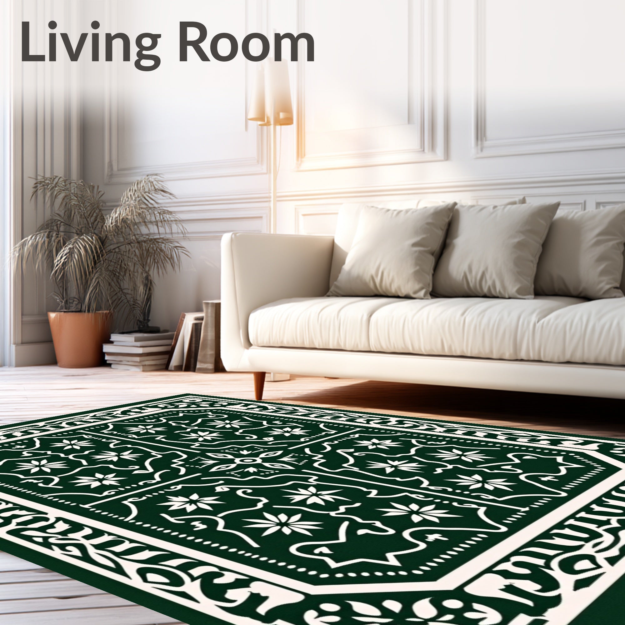 Ornate Floral Symmetrical Pattern Rug