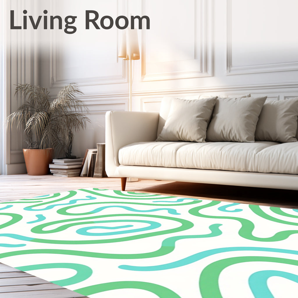 Curvy Flowing Abstract Lines Rug