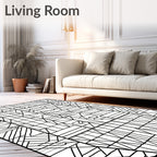 Modern Geometric Glass Panel Design Rug