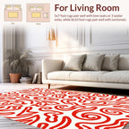 Red Organic Abstract Swirls Rug