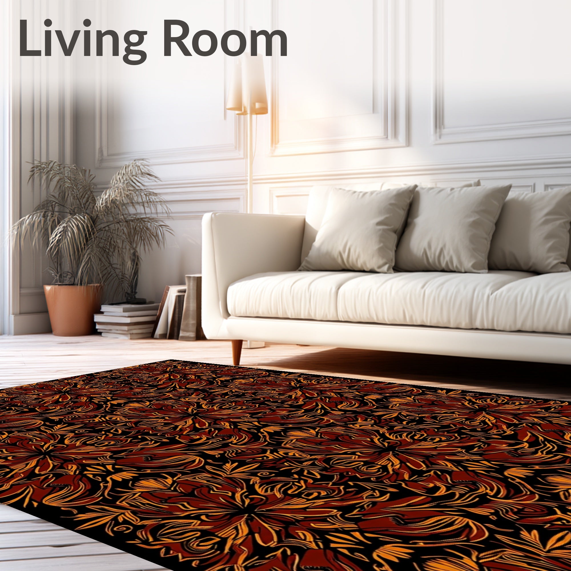 Rich Earth Tones Ornate Pattern Rug